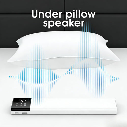 Kissenlautsprecher zum Schlafen, Knochenleitungslautsprecher, Nachttischlautsprecher mit 36 integrierten Weißrauschen-Optionen, automatischer Abschaltfunktion, tragbar für Zuhause und unterwegs, kabellos