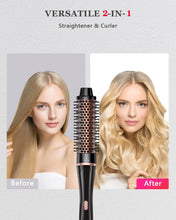 Laden Sie das Bild in den Galerie-Viewer, 5-in-1 Lockenstab- und Wärmebürsten-Set mit 4 austauschbaren Keramikaufsätzen (0,9–3,2 cm), schnelles Aufheizen, Dualspannung, Reise-Haarstyling-Set, Geburtstagsgeschenk