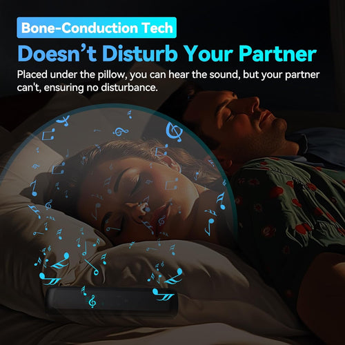 Kissenlautsprecher zum Schlafen – Knochenleitungslautsprecher mit 6 integrierten Weißrauschen-Variationen, geräuschloser Bluetooth-Lautsprecher unter dem Kissen, tragbarer Schlaf-Lautsprecher
