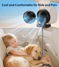 Laden Sie das Bild in den Galerie-Viewer, Doppelkopf-Schwanenhals-Autolüfter für die Rückbank von Kindern, 5V/12V/24V USB-Autolüfter für die Kopfstütze, geeignet für rückwärtsgerichtete Kindersitze, Autositzkühler mit Kaltluftzufuhr