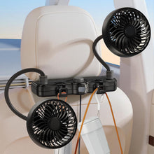 Laden Sie das Bild in den Galerie-Viewer, Doppelkopf-Schwanenhals-Autolüfter für die Rückbank von Kindern, 5V/12V/24V USB-Autolüfter für die Kopfstütze, geeignet für rückwärtsgerichtete Kindersitze, Autositzkühler mit Kaltluftzufuhr